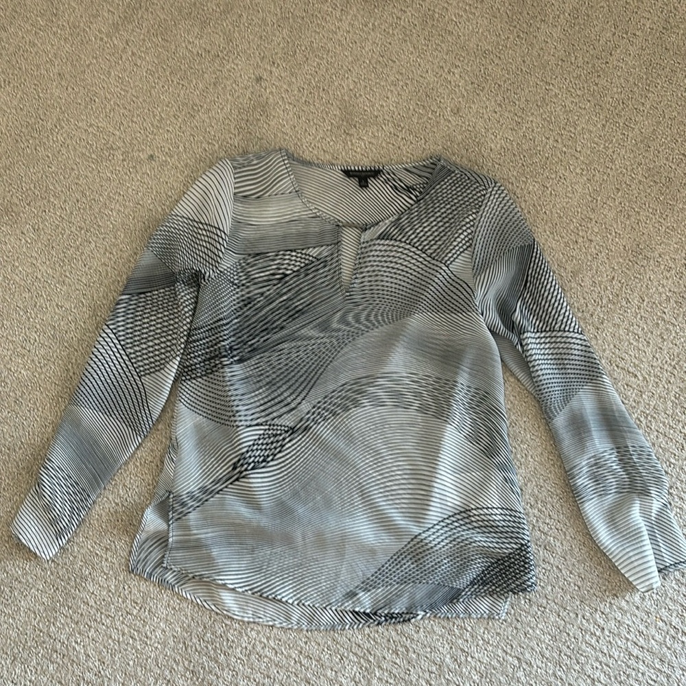 BR Sheer Black and White Top S